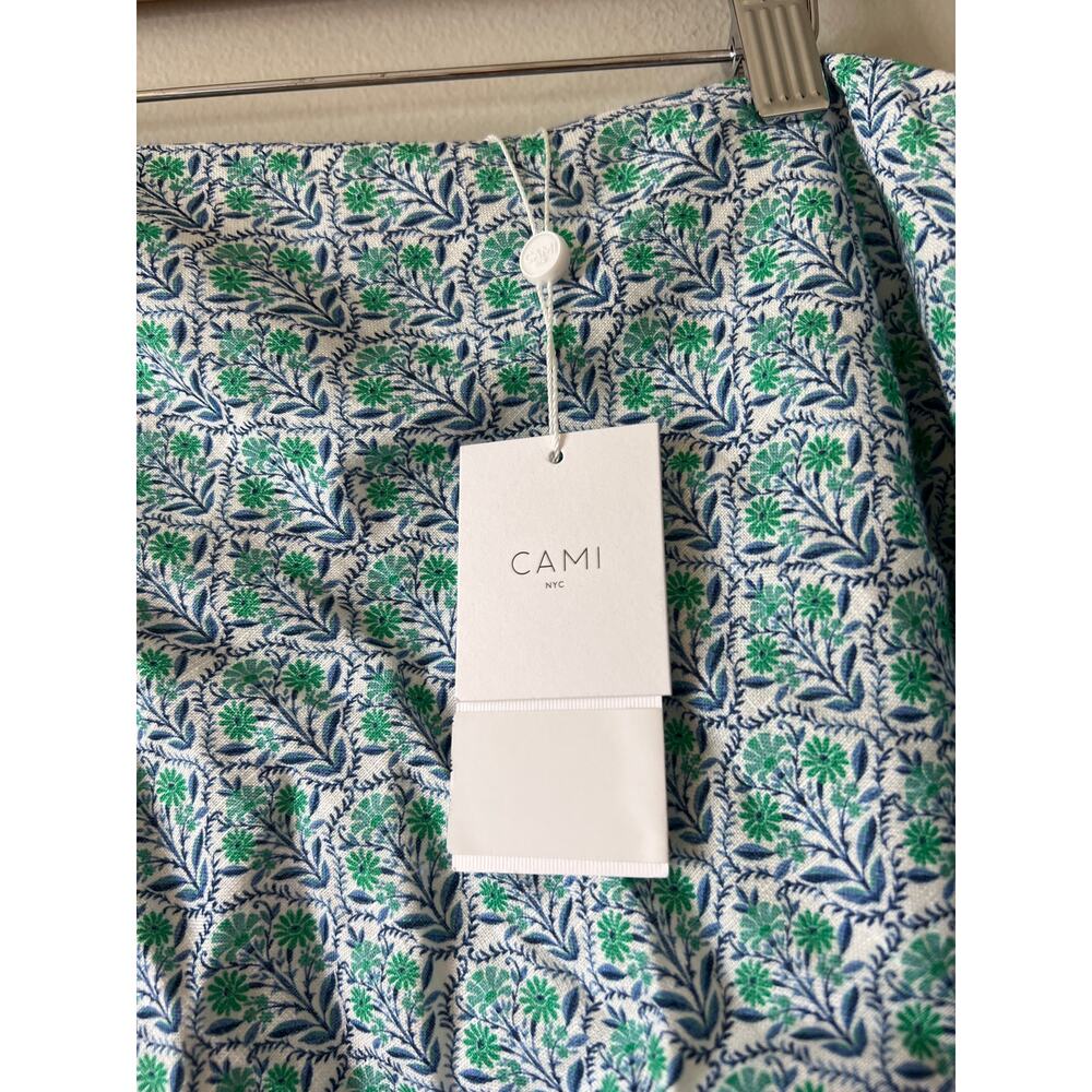 NWT Cami NYC Lenore One Shoulder Crop Top Blouse in Turquoise Wallpaper - Picture 5 of 10
